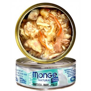 Monge Natural Seafood mixed with Chicken 80g 1 Carton (24 cans)